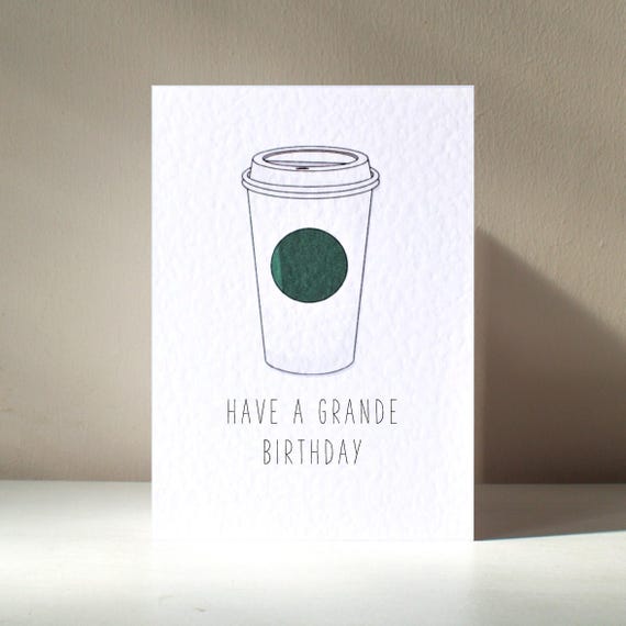 Grande A6 Personalised Coffee Tea Decaf Caffeine Cafe Funny Drinking Pun Happy Birthday Love Greeting Card