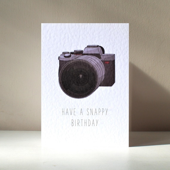 Snappy Birthday A6 Personalised Camera Photography Photo Selfie Funny Pun Happy Birthday Love Greeting Card