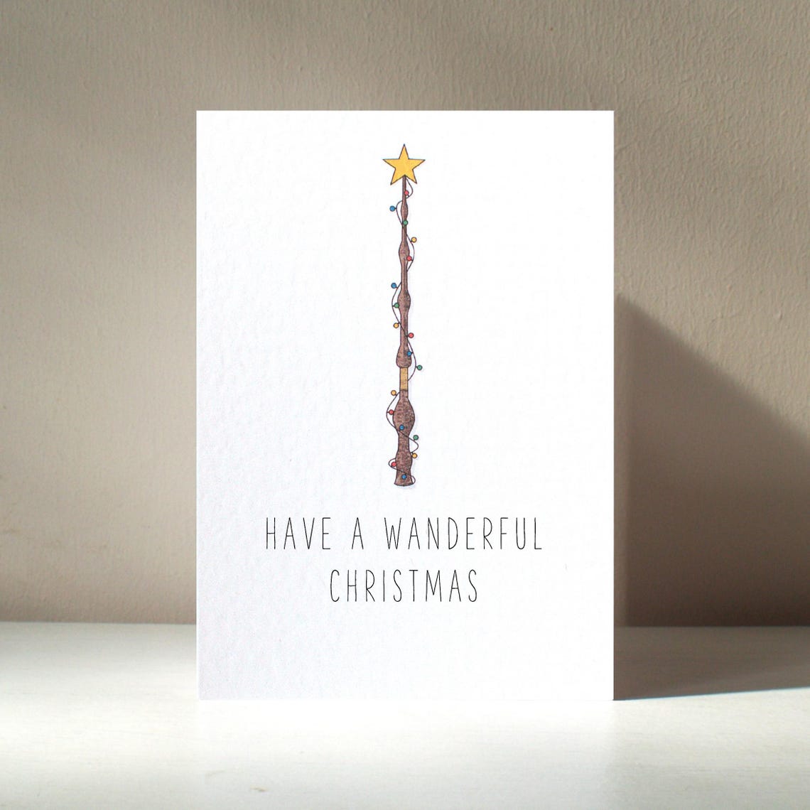 Have A Wanderful Christmas Magic Wand Fairy Lights Card Poster