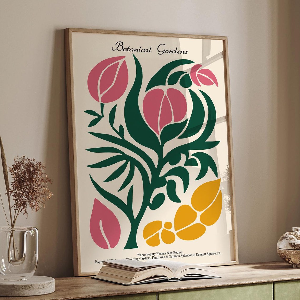 Botanical Gardens Kennett Square Pink Tulip Flower Art Poster
