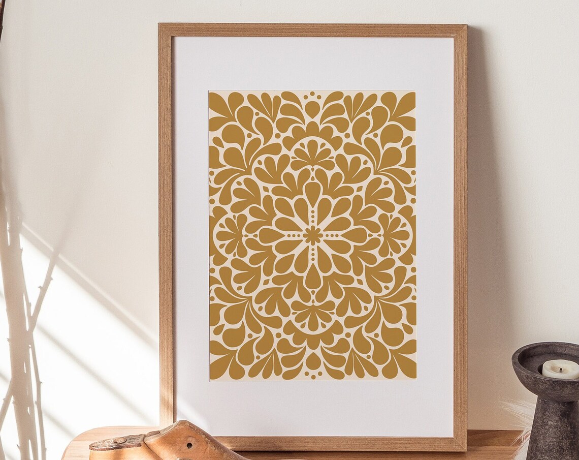 Moroccan Floral Botanical Art Print, Gipsy Style
