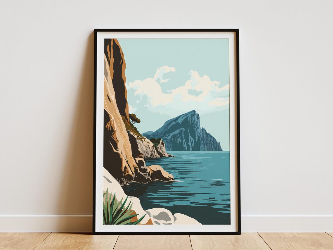 Aeolian Islands Italy Rocky Sea Cliffs Mediterranean View Poster