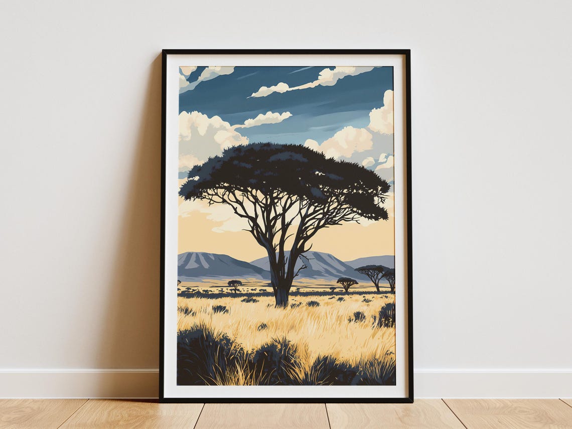 Etosha National Park Namibia Poster African Savanna Daytime Landscape