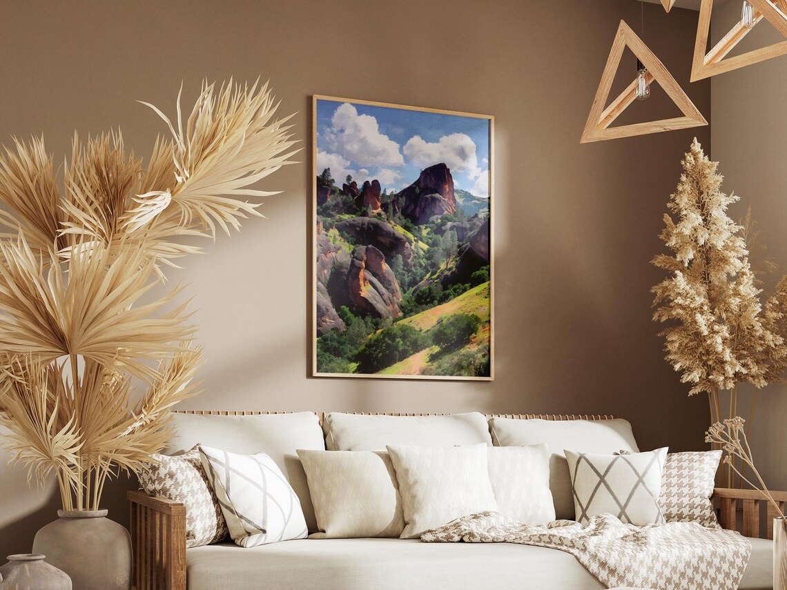 Pinnacles National Park Watercolor Rock Spires Scenic Poster - Image 3