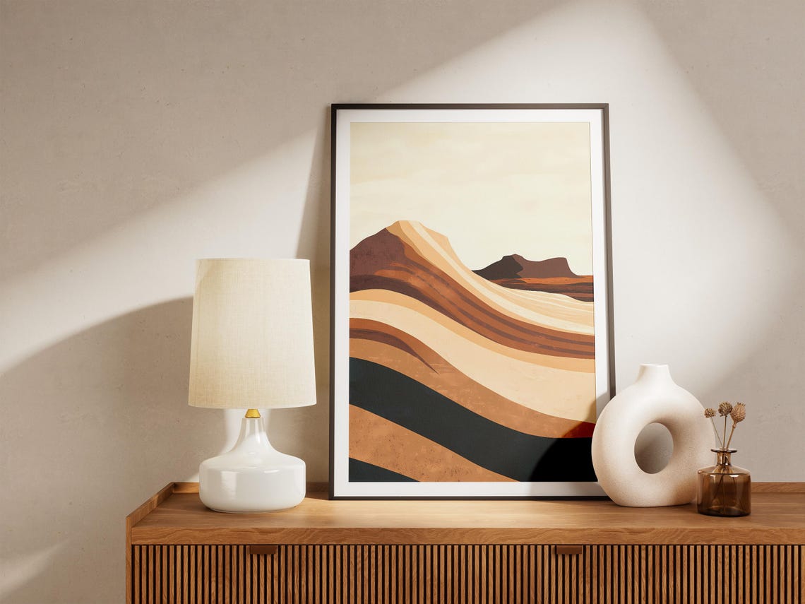 Australia Wave Rock Abstract Wavy Striped Sandstone Art Poster - Image 5