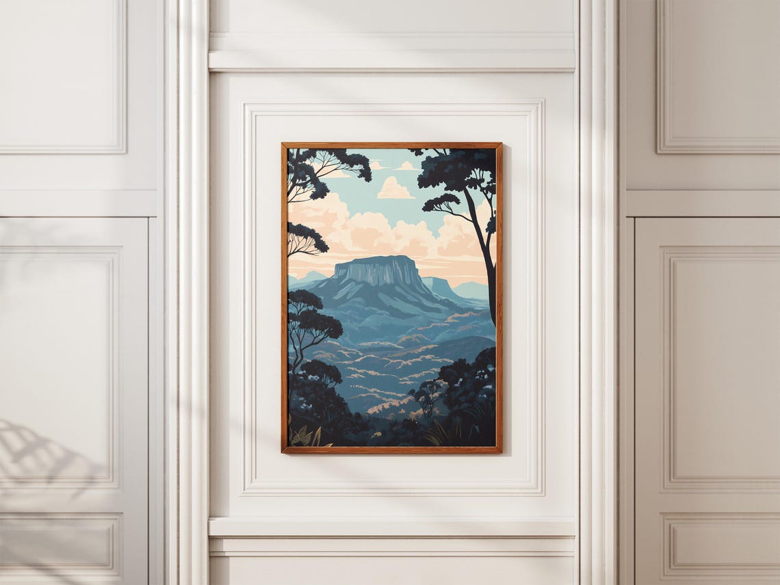 Chapada dos Veadeiros Brazil Blue Flat Top Mountain Dusk Poster - Image 2