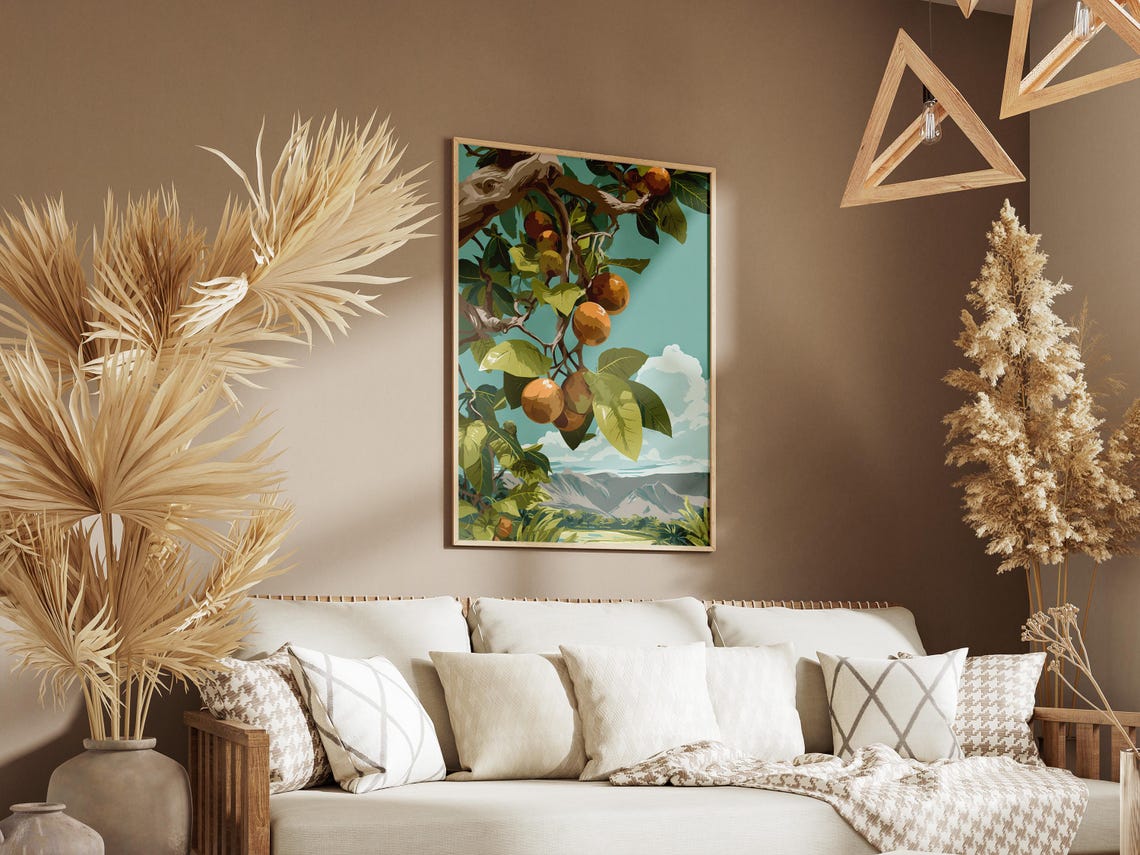 Macadamia Nut Branch Ripe Round Nuts Tropical Botanical Poster - Image 3