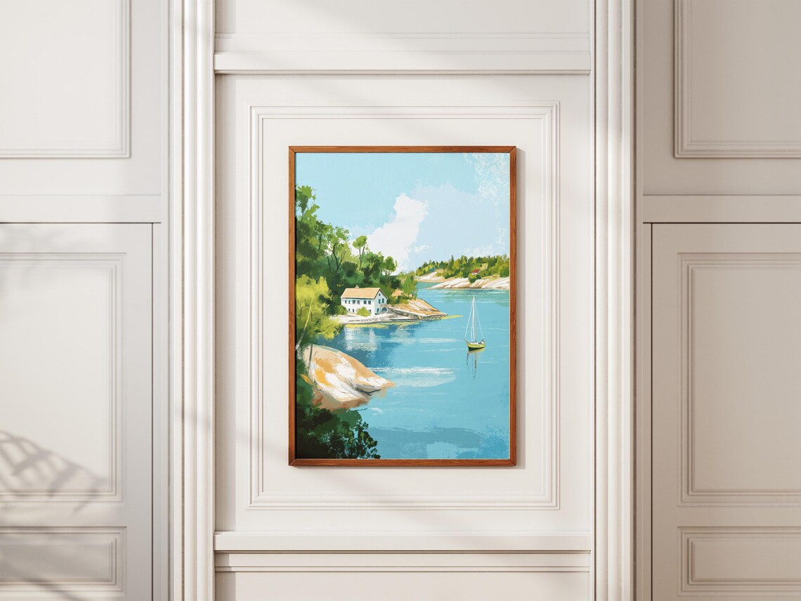 Stockholm Archipelago Sailboat Bay Scandinavian Travel Poster - Image 2