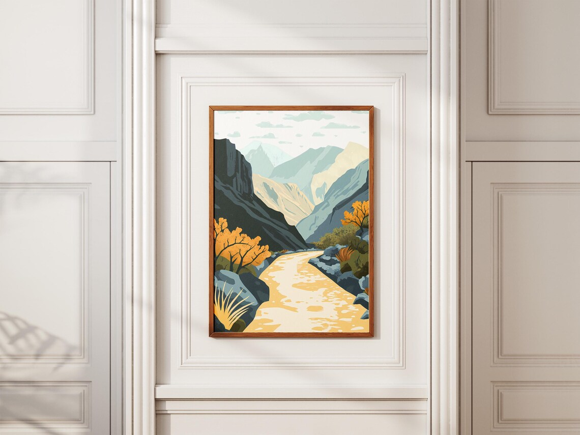 Khyber Pass Pakistan Mountain Valley with Winding Road Poster - Image 2