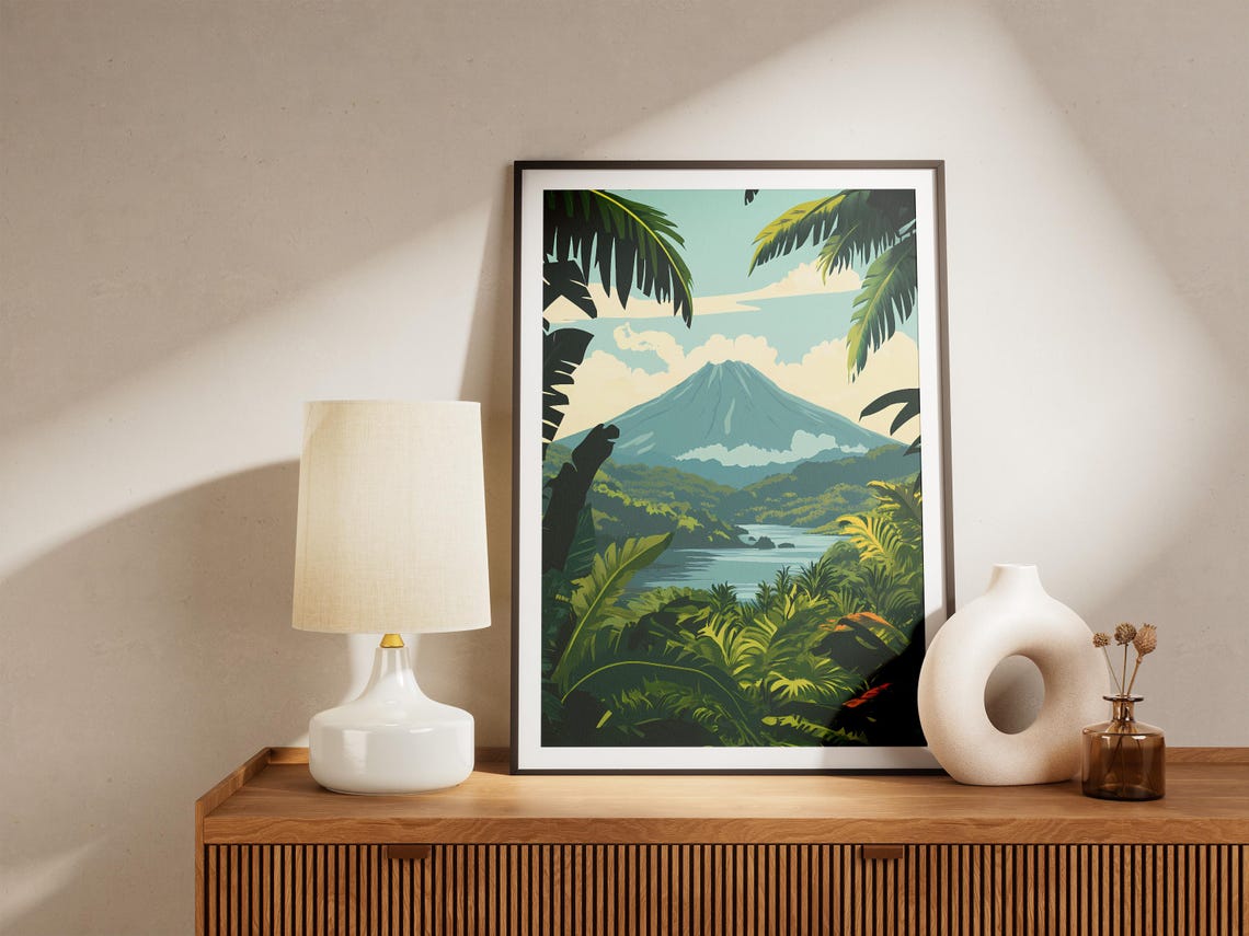 Virunga National Park Congo Volcano Jungle Lake Travel Poster - Image 4