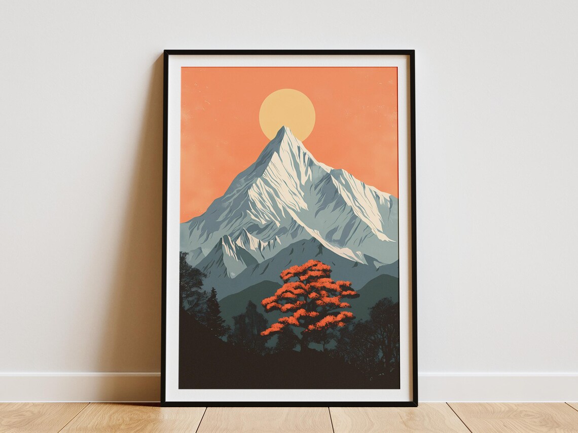 Sagarmatha National Park Nepal Himalaya Snow Peak Sunset Poster