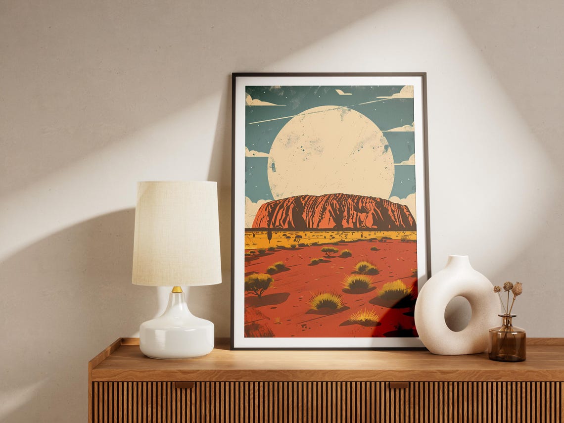 Uluru Ayers Rock Red Desert Outback Australia Sunset Art Poster - Image 2