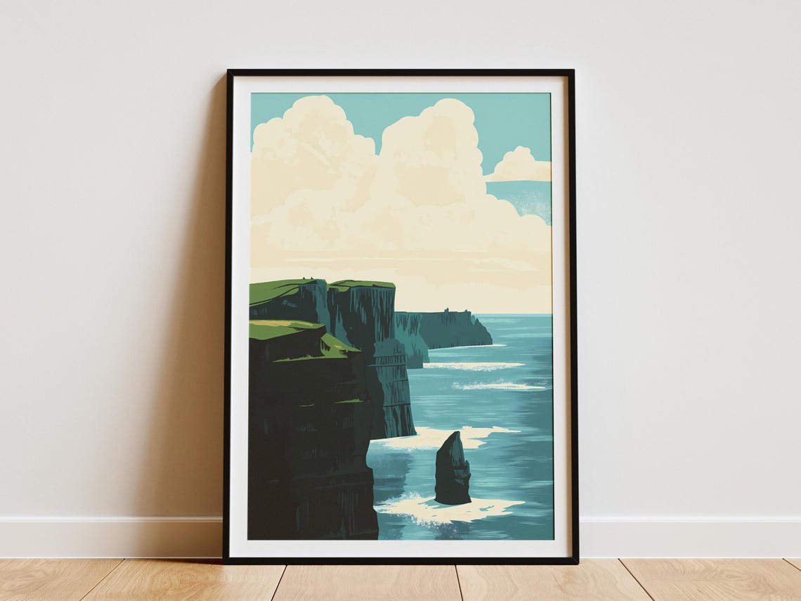 Cliffs Of Moher Ireland Dramatic Sea Cliffs Coastal Travel Poster