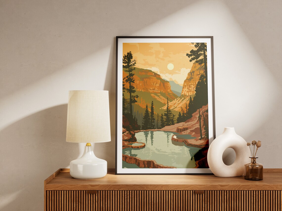 Hot Springs National Park Canyon Thermal Pools Vintage Travel Poster - Image 2