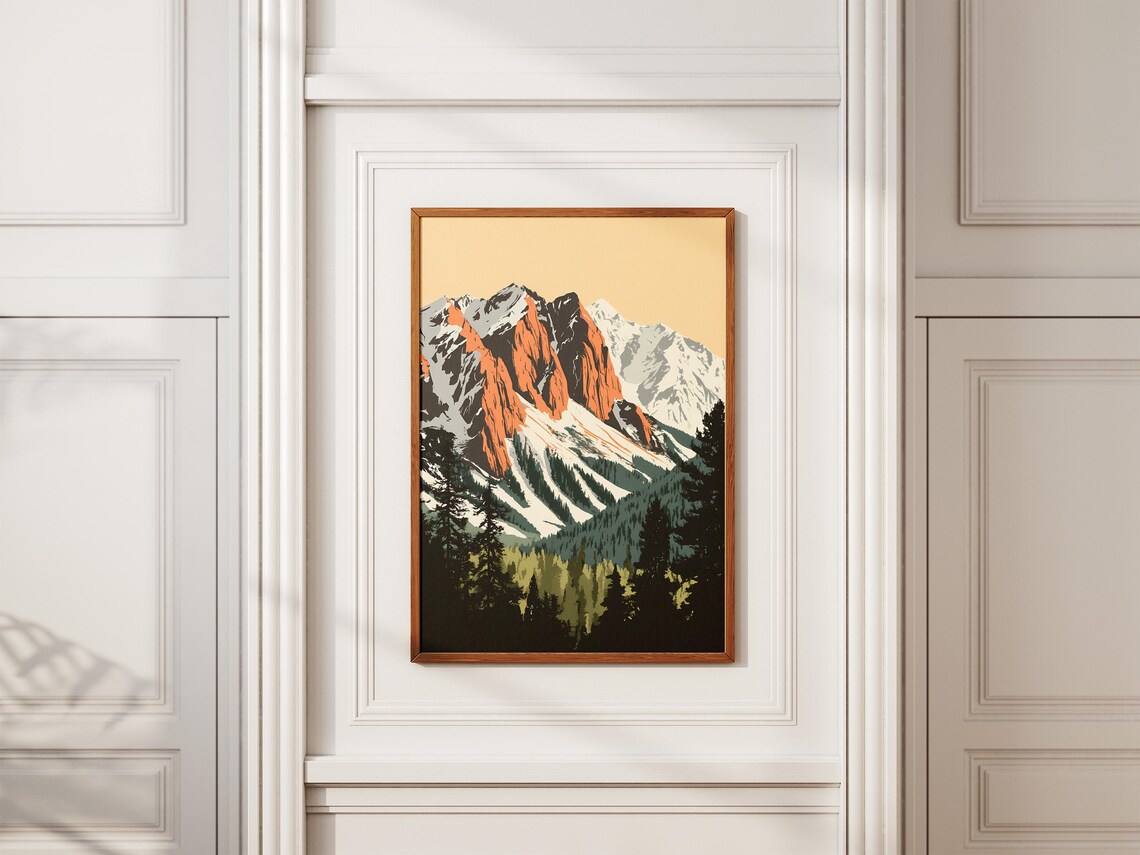 Pirin National Park Snow Streaked Peaks Orange Rock Faces Poster - Image 2