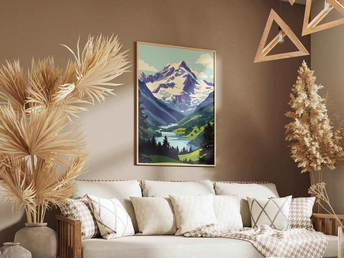 Swiss Alps Jungfraualetsch Glacier Lake Peaks Switzerland Poster - Image 3