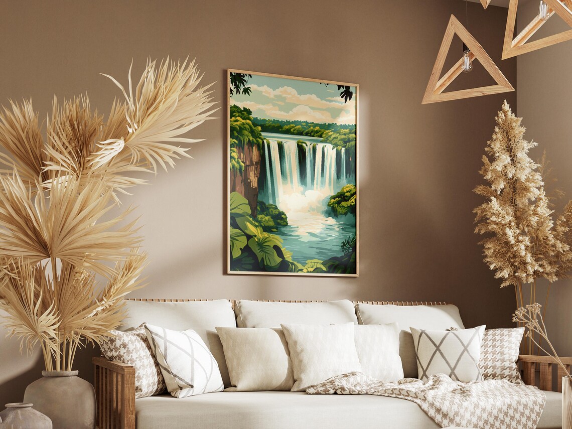 Iguazu Falls Brazil Argentina Wide Waterfall Lush Jungle Travel Poster - Image 3