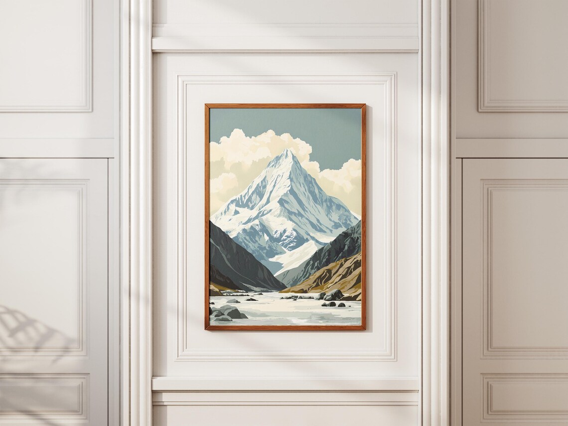 K2 Mountain Pyramid Summit Above Rocky Valley Pakistan Poster - Image 2