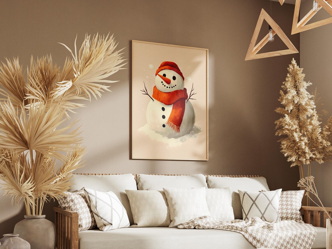 Snowman Christmas Poster, Winter Holiday Decor - Image 3