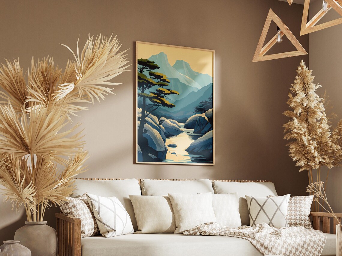 Seoraksan National Park South Korea Illustration Poster Korean Nature Print Travel Poster Asian Landscape Art Modern Minimalist Decor Home - Image 3
