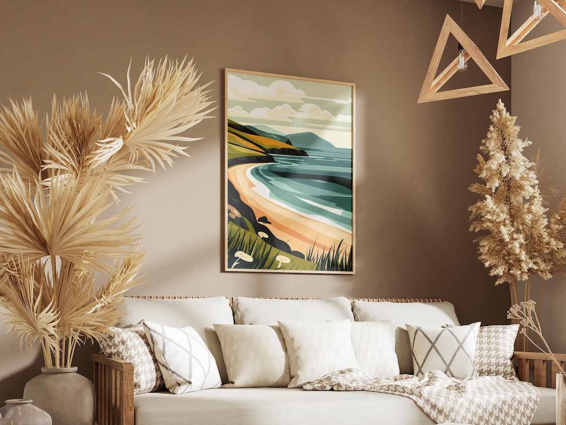 Ireland Dingle Peninsula Coastal Beach Illustration Art Poster - Image 3