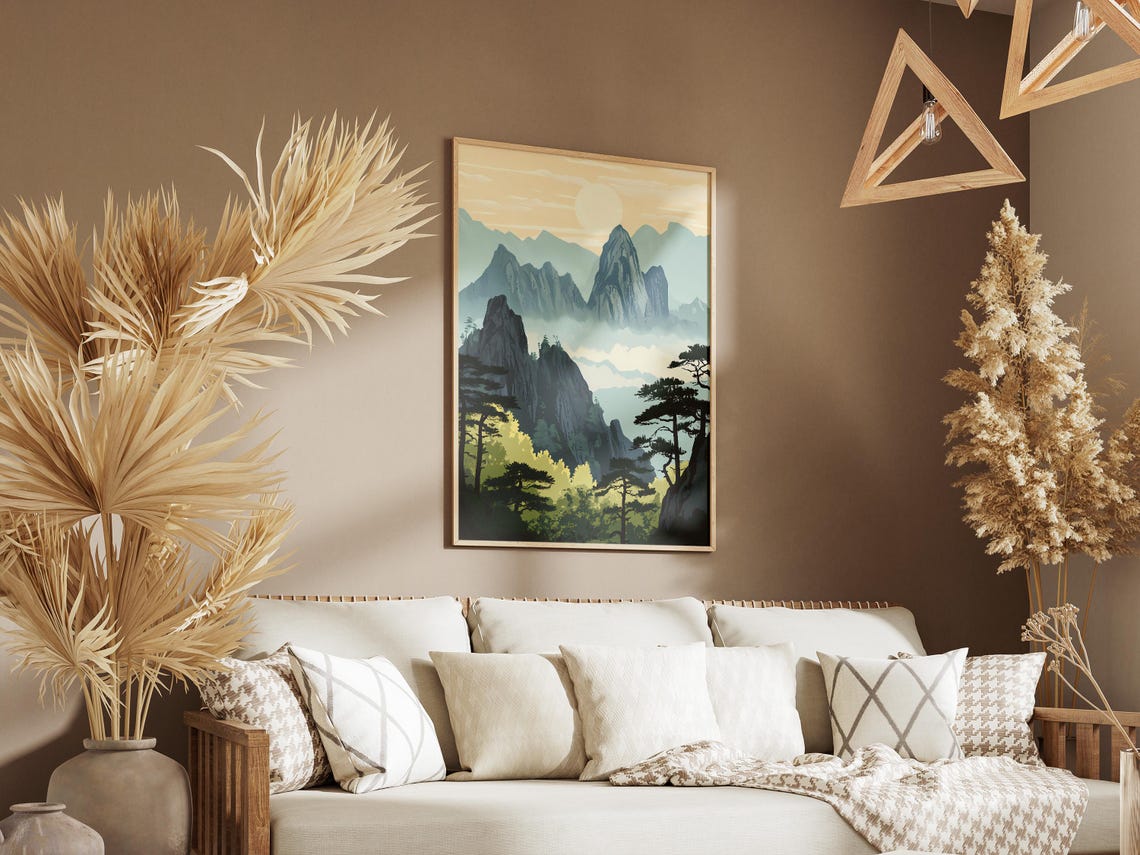 Sanqingshan National Park China Misty Granite Peaks Mountain Poster - Image 3