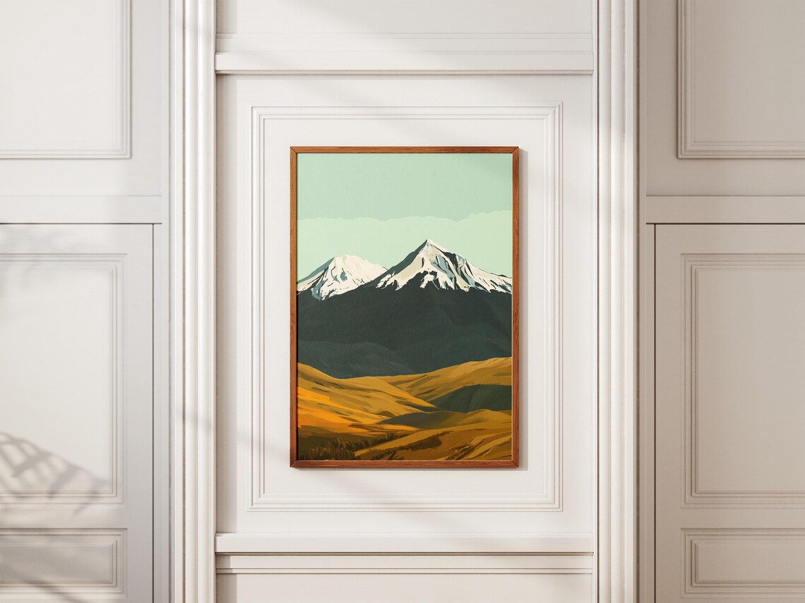 Ilinizas Twin Snowcapped Peaks Ecuador Minimalist Nature Poster - Image 2