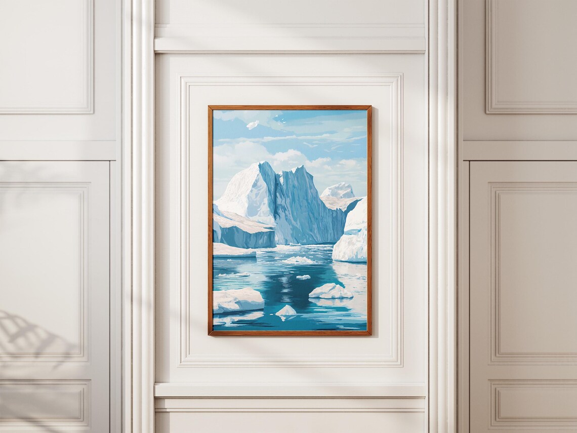 Ilulissat Icefjord Blue Icebergs Arctic Fjord Greenland Poster - Image 2