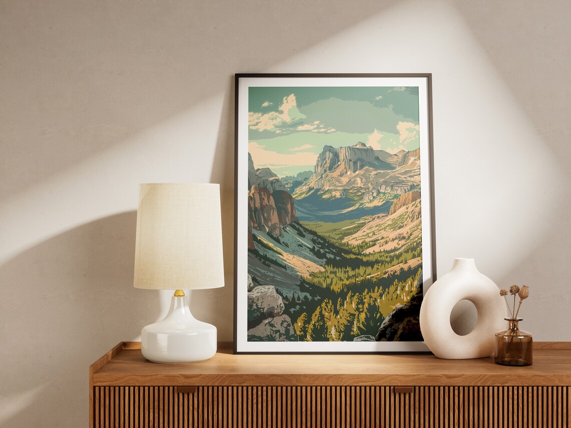 Great Basin National Park Mountain Valley Cliffs Vintage Travel Poster - Image 2