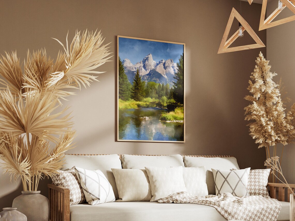Grand Teton National Park Poster Travel Art Print Mountain Landscape Wall Wyoming Decor Nature Photography Vacation Souvenir - Image 3