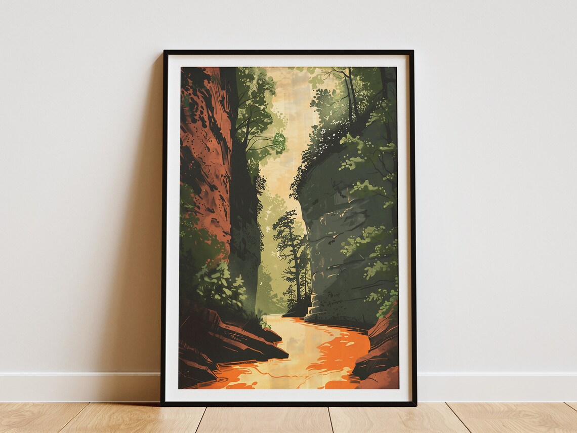 Kentucky Red River Gorge Travel Poster, Landscape Art