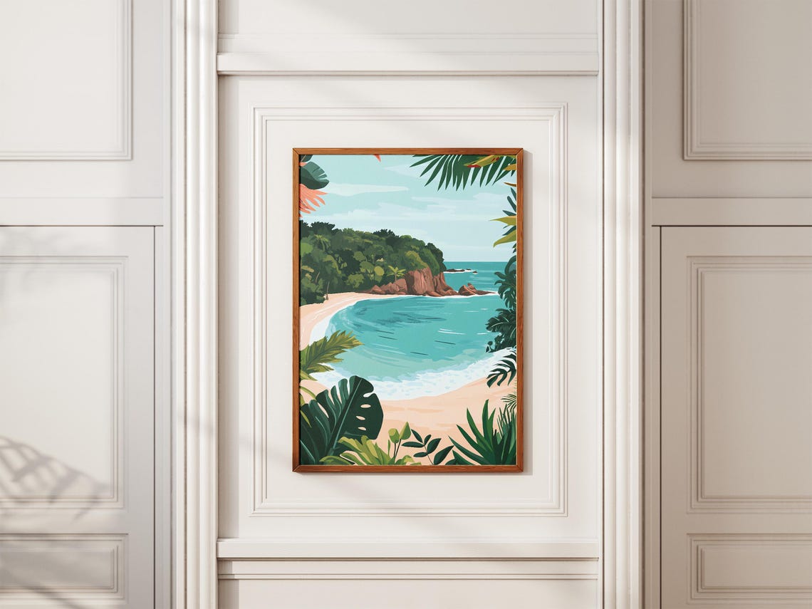 Manuel Antonio Costa Rica Cove Beach Turquoise Bay Tropical Poster - Image 2