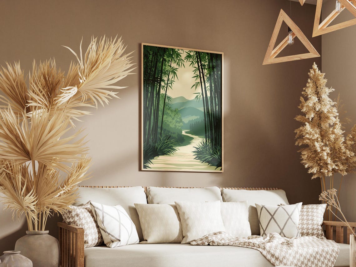 Arashiyama Bamboo Forest Japan Green Grove Pathway Art Poster - Image 3