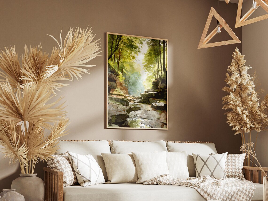 Cuyahoga Valley National Park Ohio Forest Creek Sunbeams Poster - Image 3