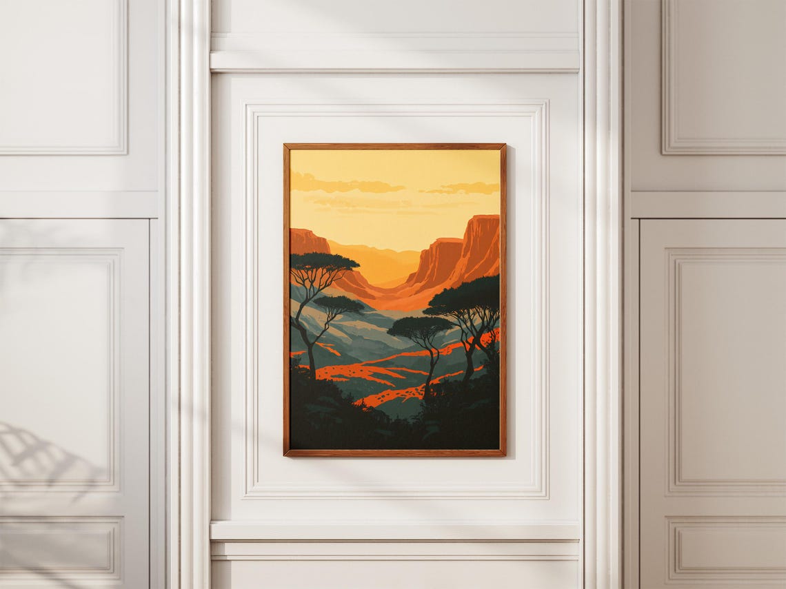 Canyon Sunset Poster Red Rock Cliffs Acacia Wall Decor Gift Decor - Image 2