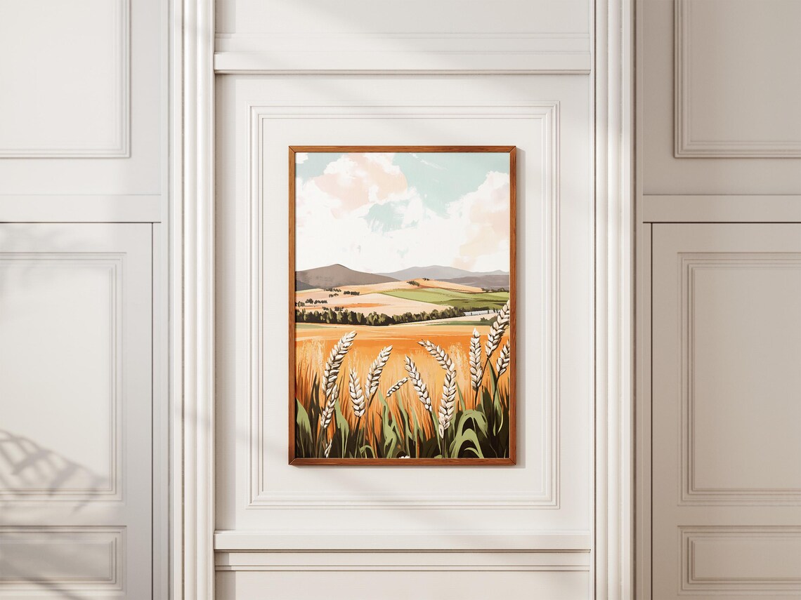 Golden Wheat Field With Rolling Hills Summer Countryside Poster - Image 2