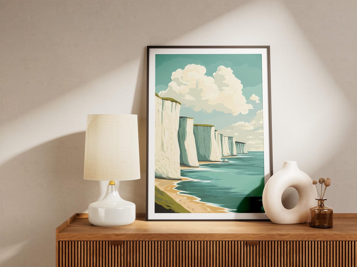 White Cliffs of Dover England Chalk Coastline Landscape Poster - Image 5