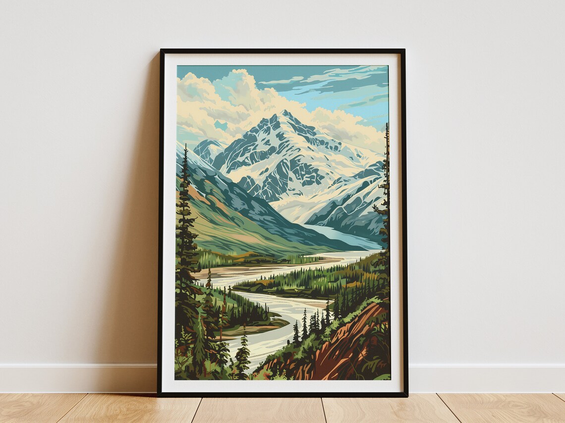 Wrangell St Elias National Park Travel Poster, Alaska