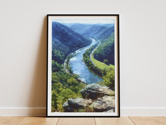 New River Gorge National Park River Valley West Virginia Art Poster