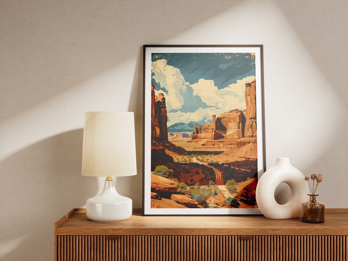 Arches National Park Red Rock Canyon Spires Desert Vintage Poster - Image 2