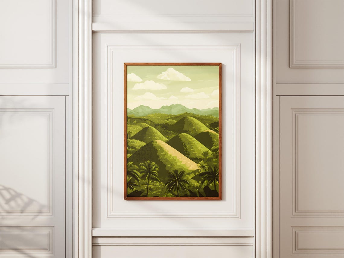 Chocolate Hills Bohol Green Mounds Tropical Valley Landscape Poster - Image 2