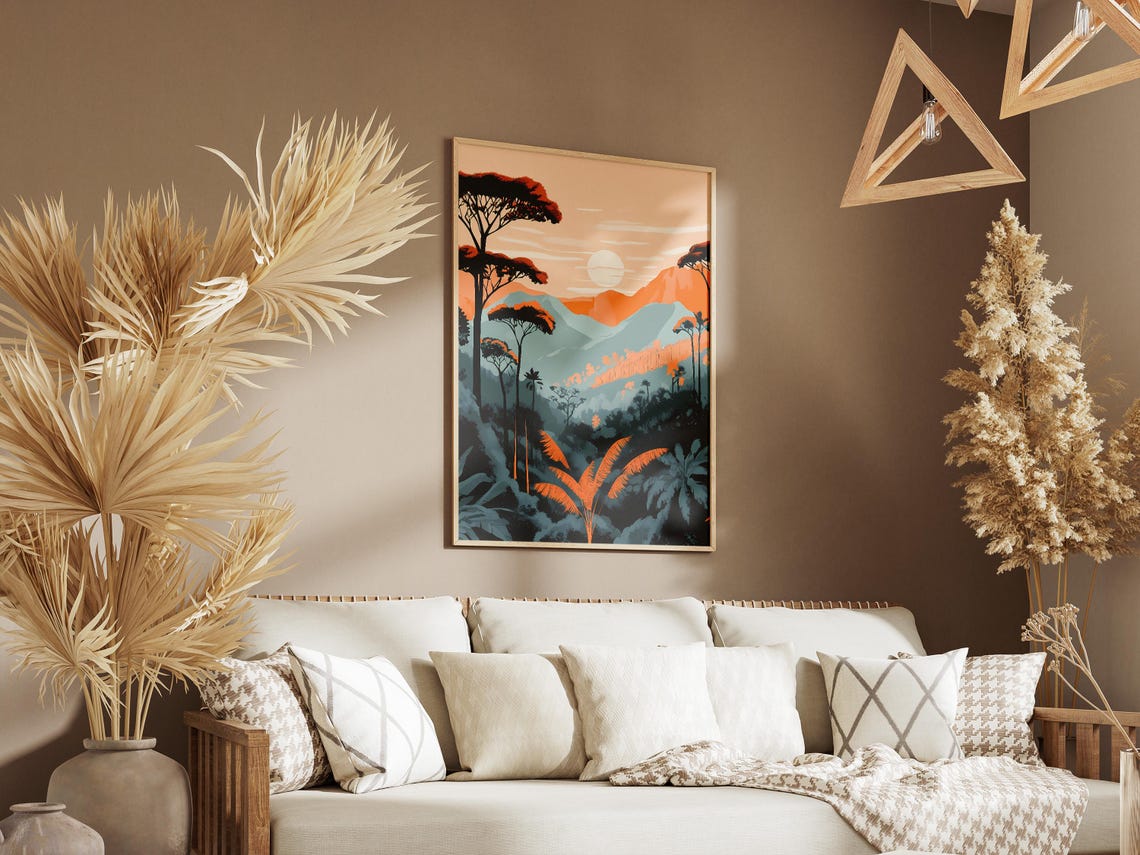 Ranomafana Madagascar Poster Tropical Jungle Mountain Sunset - Image 3