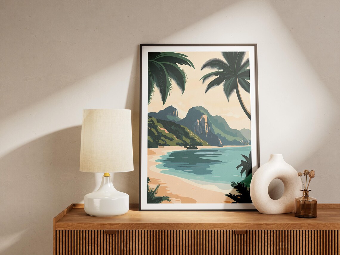 Ogasawara Islands Tropical Beach Palms Turquoise Bay Japan Poster - Image 5