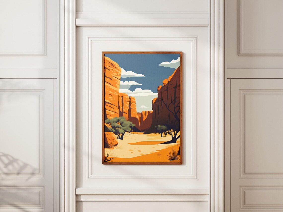 Kings Canyon Australia Burning Orange Sandstone Gorge Art Poster - Image 2