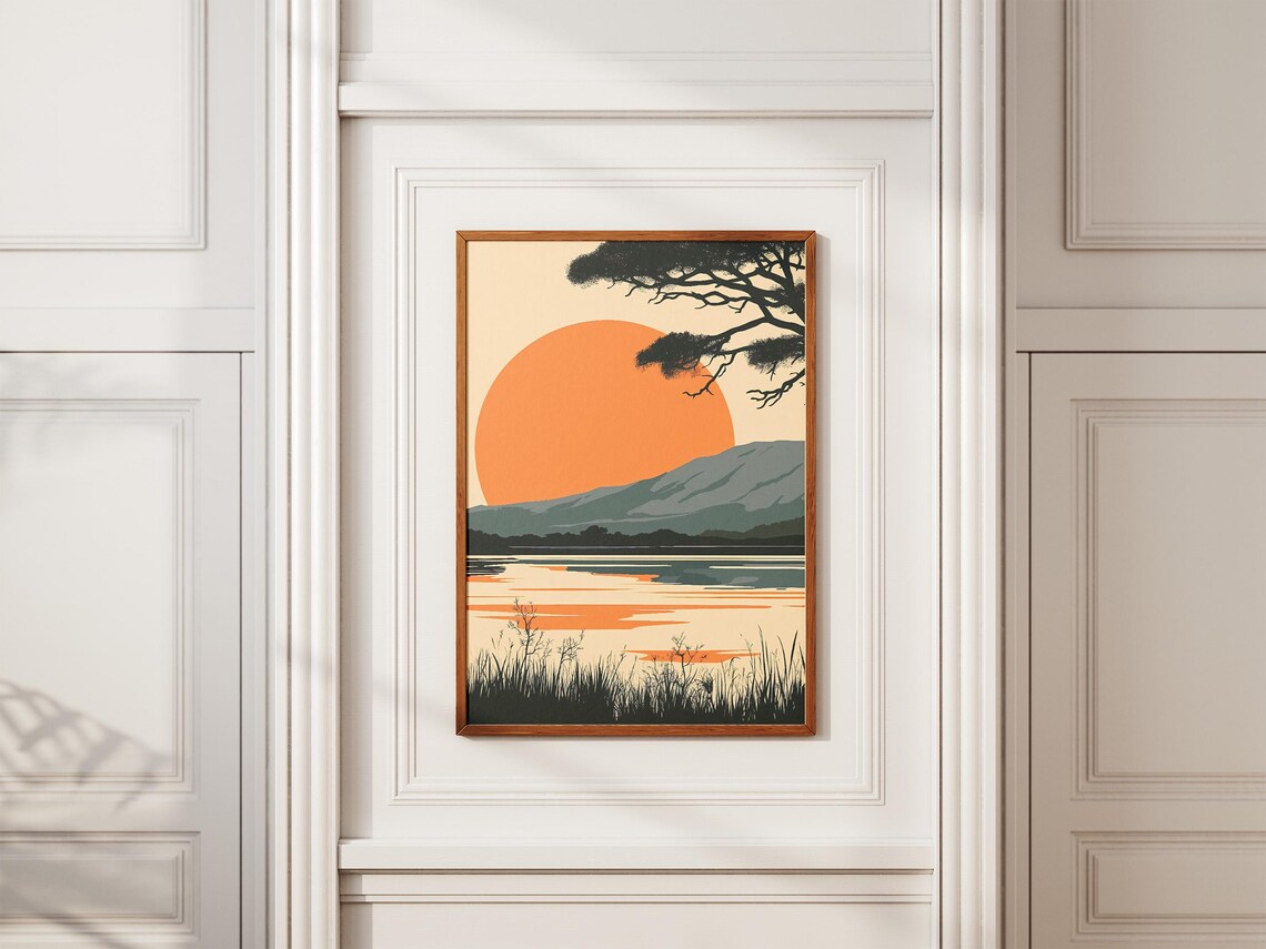 Lake Manyara Tanzania Sunset Acacia Tree Lake Landscape Poster - Image 2