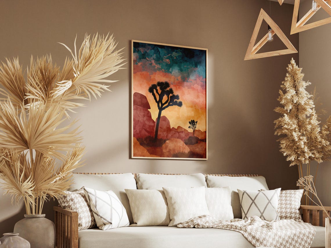 Joshua Tree National Park Desert Sunset Silhouette Travel Poster - Image 3