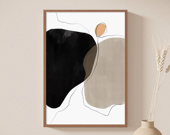 Modern Decor Abstract Painting Modern Art Neutral Print Shape And Line Minimal Painting Boho Modern Line Art Home Office Decor