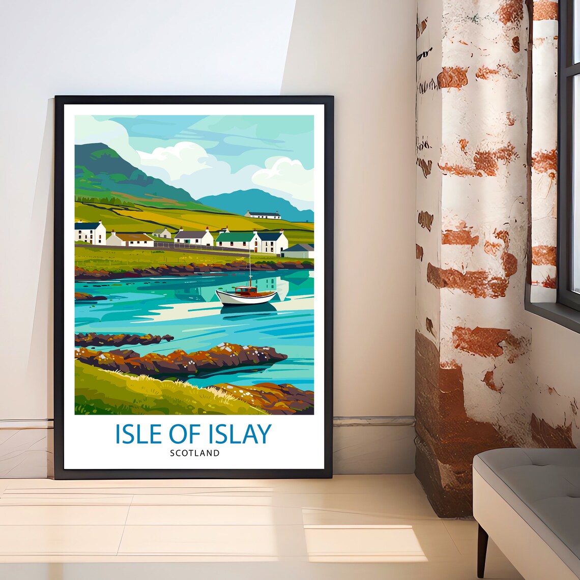 Isle of Islay Scotland Coastal Village Harbor Boat Travel Poster - Image 3