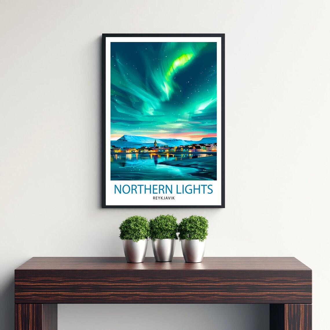 Northern Lights Travel Poster, Aurora Borealis Decor - Image 3