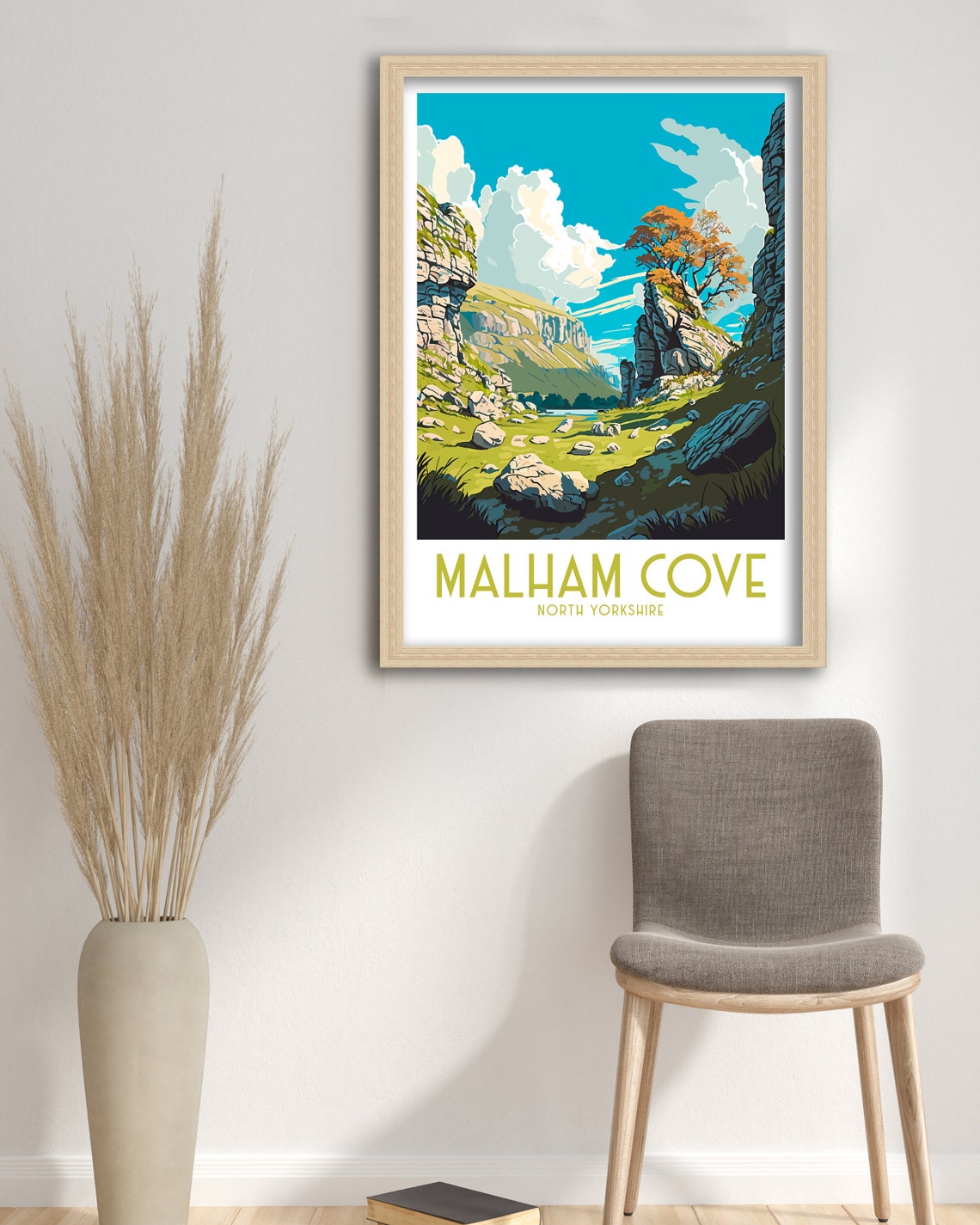 Malham Cove North Yorkshire Limestone Cliffs Valley Landscape Poster - Image 3